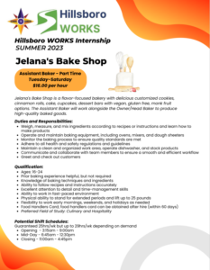 Jelana's Bake Shop job description