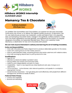 Mamancy Tea & Chocolate - WORKS - Culinary Assistant